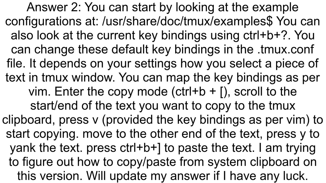 How can I copy text from a tmux window to the system clipboard