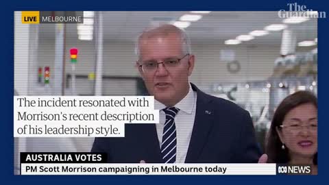 Scott Morrison knocks over child while playing soccer – video report