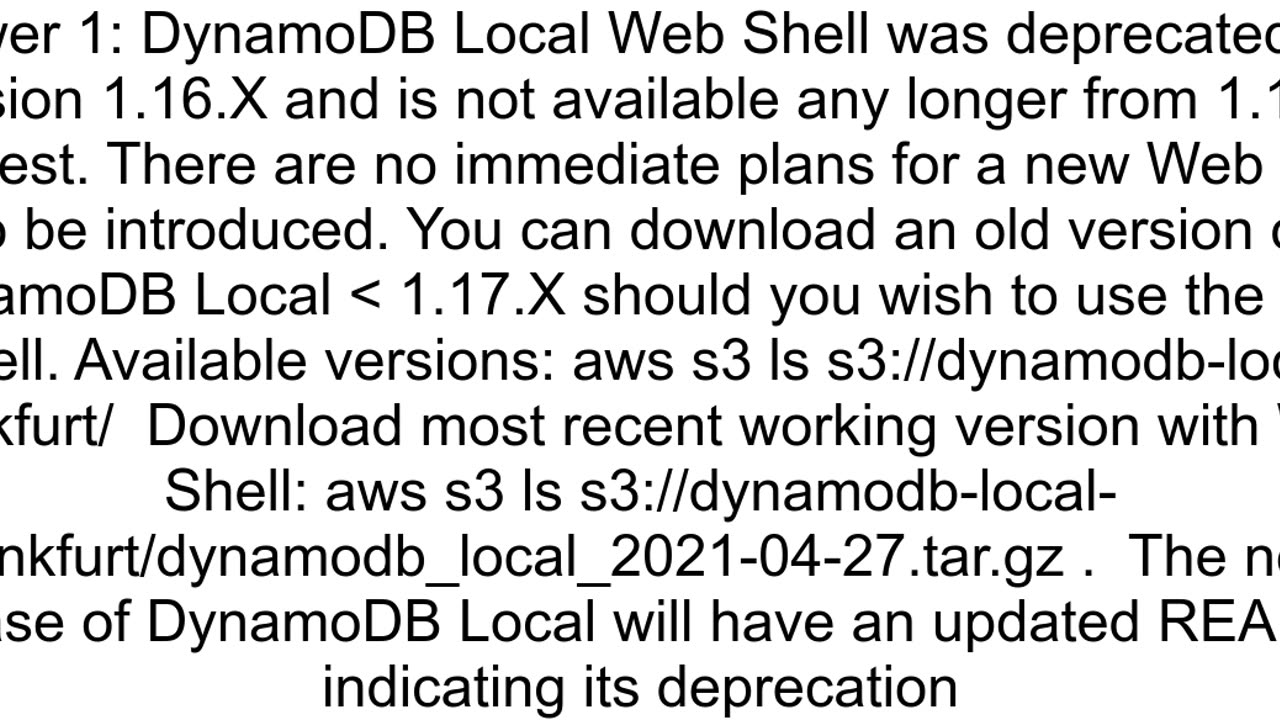 Dynamodb local web shell does not load