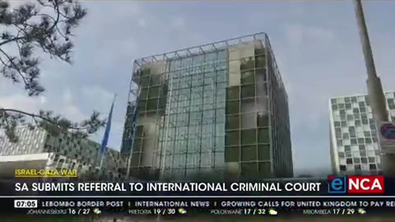SOUTH AFRICA ISSUES REFERRAL TO ICC -INVESTIGATION OF WAR CRIMES ON GAZA