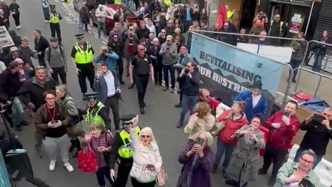 England, Farage and Reform supporters are getting attacked by rock throwers.