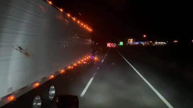 I love watching trucks at night. It's so cool