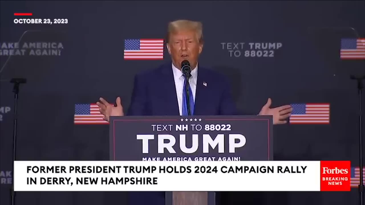 JUST IN- Trump Makes Audience Laugh Doing Impression Of Biden Getting Lost On Stage During Event