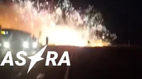 🎉💥 In the Amur region of Russia, a car crashed into a truck that was transporting fireworks.