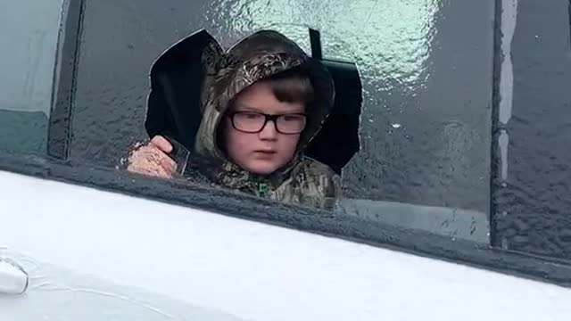 see when the snow be on car windows