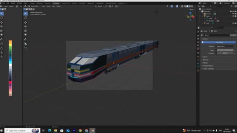 train modeling in blender timelapse