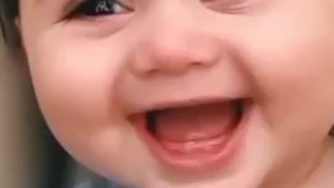 Cute baby laughing