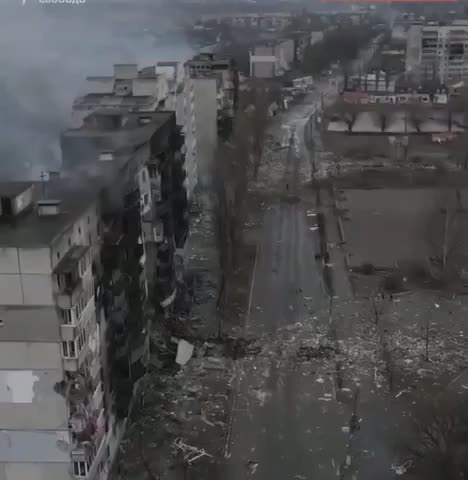 Drone shows the Damage in Borodyanka, Ukraine