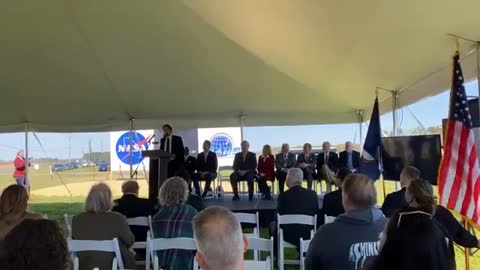 Virginia Gov. Glenn Youngkin Delivers Remarks At Groundbreaking For Neutron Rocket Launch Site