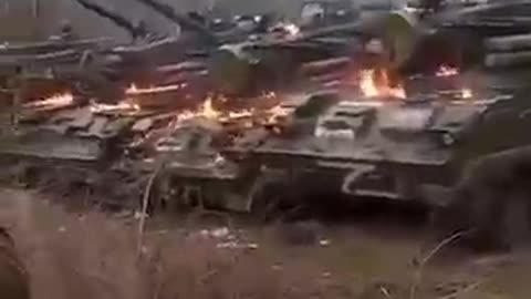 Burning Russian equipment