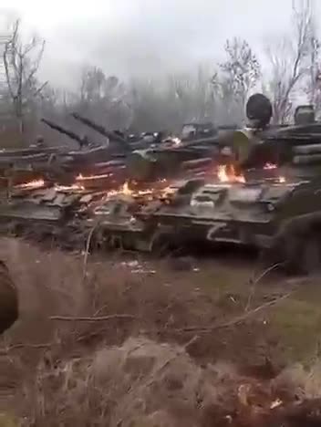Burning Russian equipment