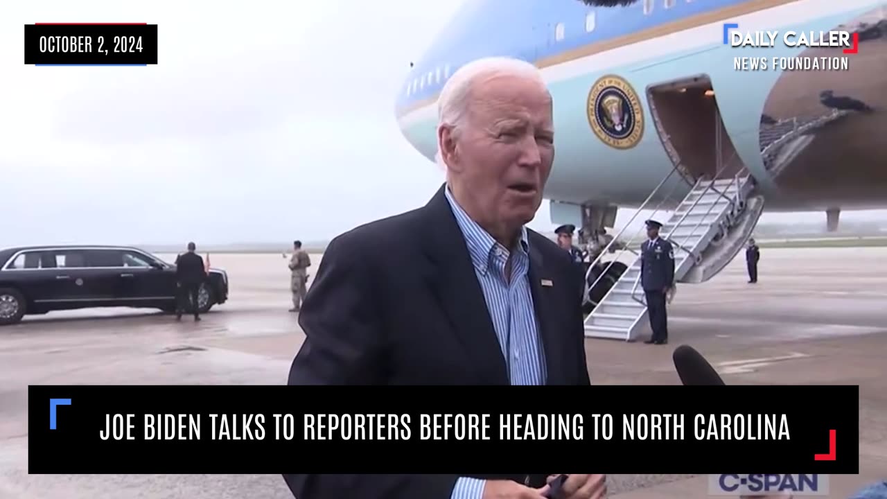 Joe Biden Talks To Reporters Before Heading To North Carolina