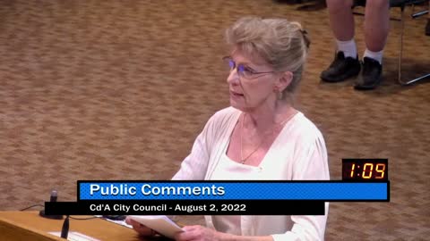 Rosalyn - Public Comment 8/2/22 CDA City Council Meeting