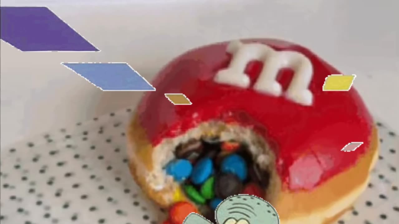 Squidward Is Playing With Tiles In Front Of A Krispy Kreme Donut 🍩