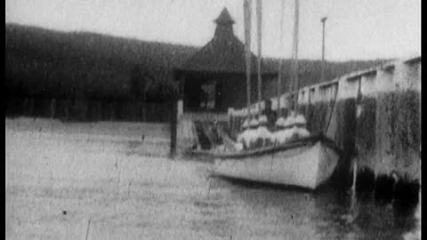 Launch Of Life Boat, California (1897 Original Black & White Film)