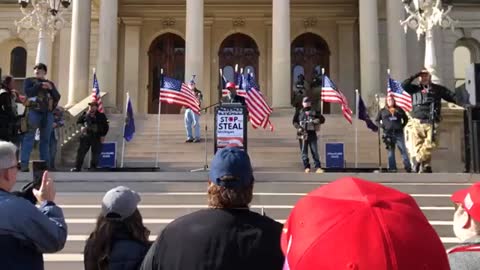 Day 8 STOP THE STEAL Rally at Michigan State Capitol Lansing Video 3