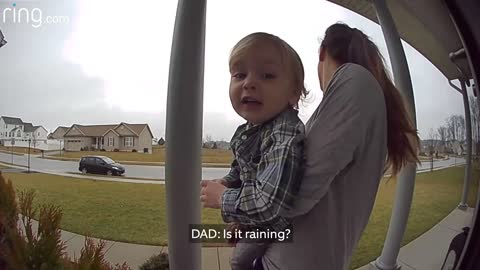 Cutest Toddler Talks to Dad on Ring Doorbell!! So Sweet