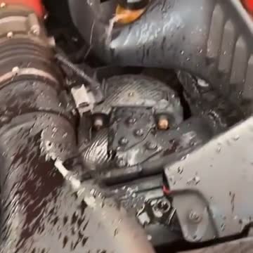 Broken engine in Ferrari car