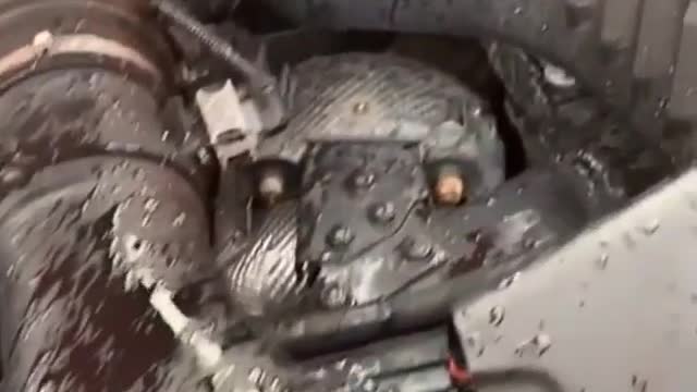 Broken engine in Ferrari car