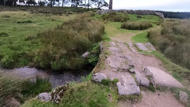 About to cross a granite bridge on Dartmoor