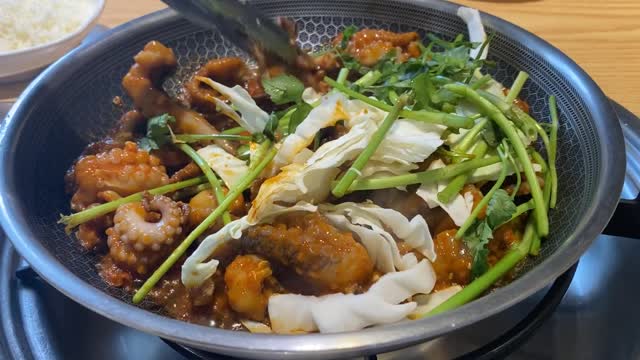 Korean Food - Stir-fried octopus