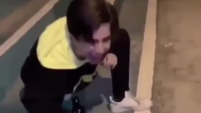 drunk young man vomiting funny