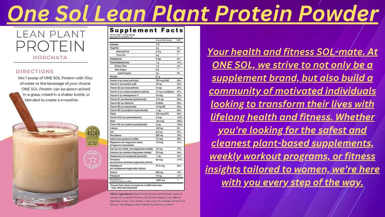 One Sol Lean Plant Protein Powder