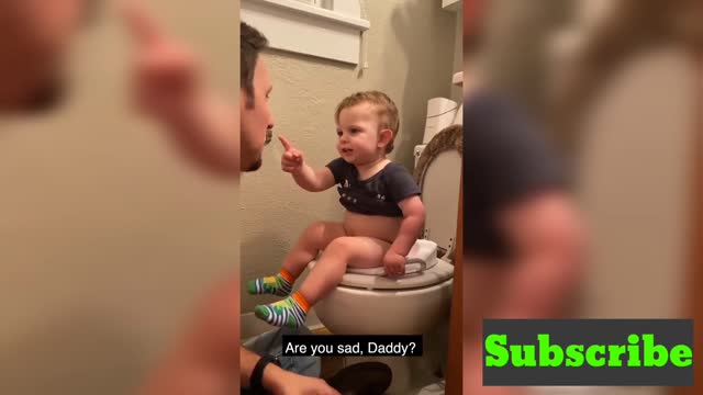 Dads can't stop laughing at son, I didn't poop l peed!