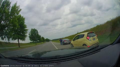 Compact Car Spins Out on Interstate