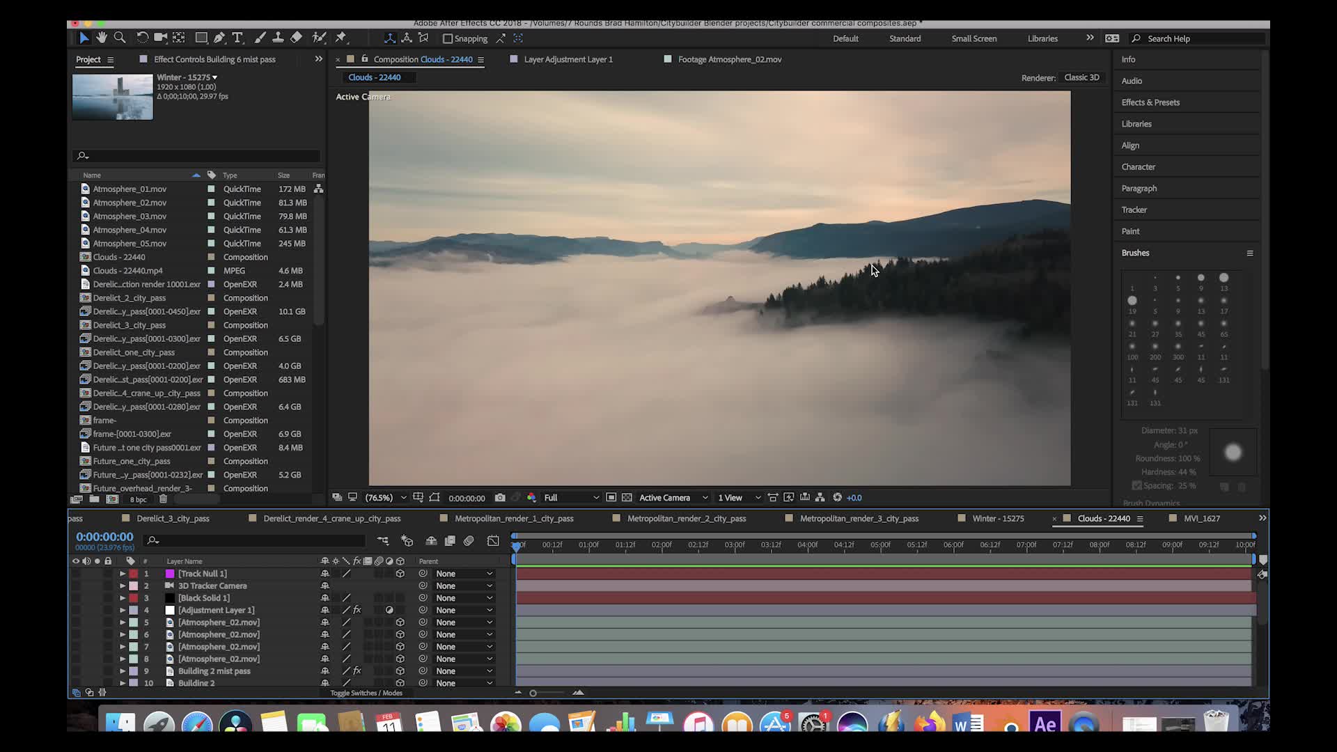 VFX breakdown in Blender 3d/After Effects: Set extension shot using CityBuilder3d add-on assets