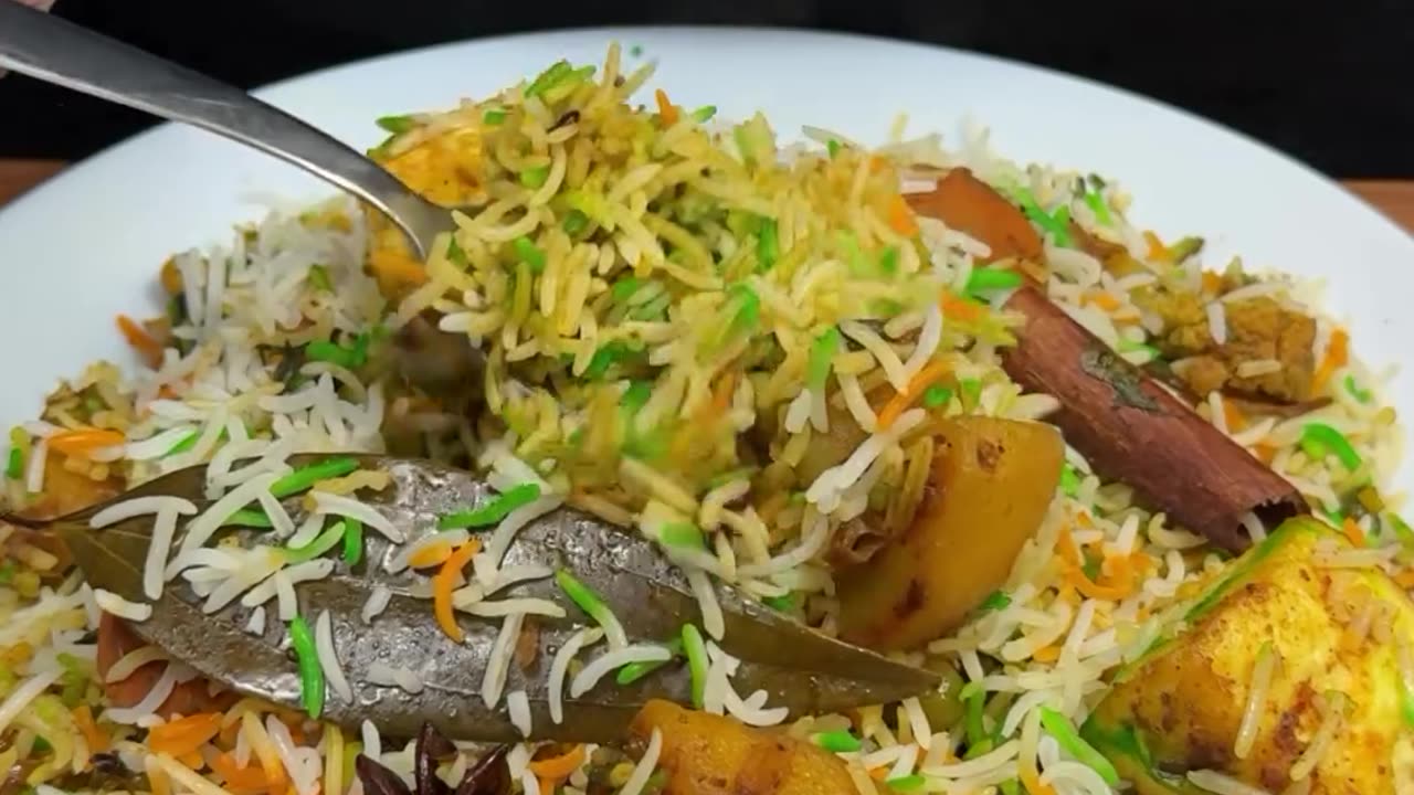 Vegitable Biryani recipe with ASMR Cooking sound recipe