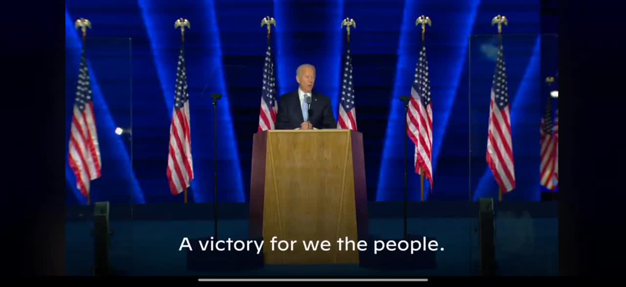 Joe video's victory speech