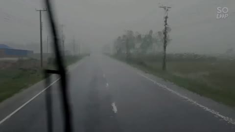 Bus journey in a rainy day