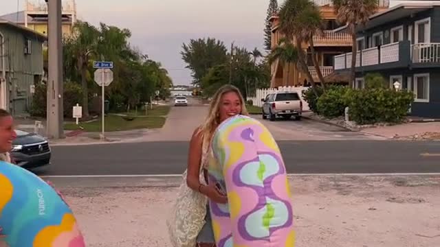 coming back to the beach after dinner to float at sunset. new core memory.