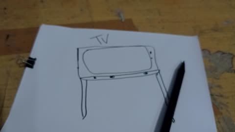 Drawing Televisi black and white