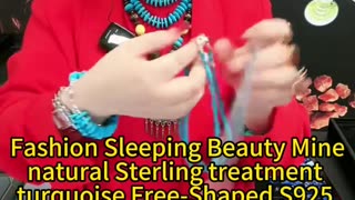 20250208-07 Fashion Sleeping Beauty Mine natural Sterling treatment turquoise Free-Shaped S925