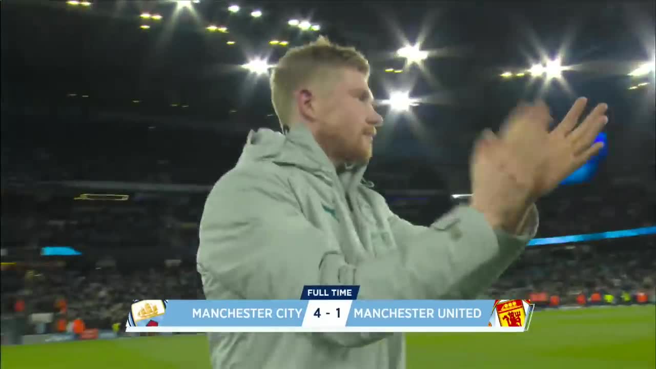 DE BRUYNE AND MAHREZ TURN MANCHESTER BLUE | MAN CITY 4-1 MAN UTD | EXTENDED HIGHLIGHTS