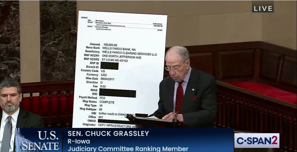 Chuck Grassley Unveils Explosive New Hunter Biden Docs Connecting Him to Communist China