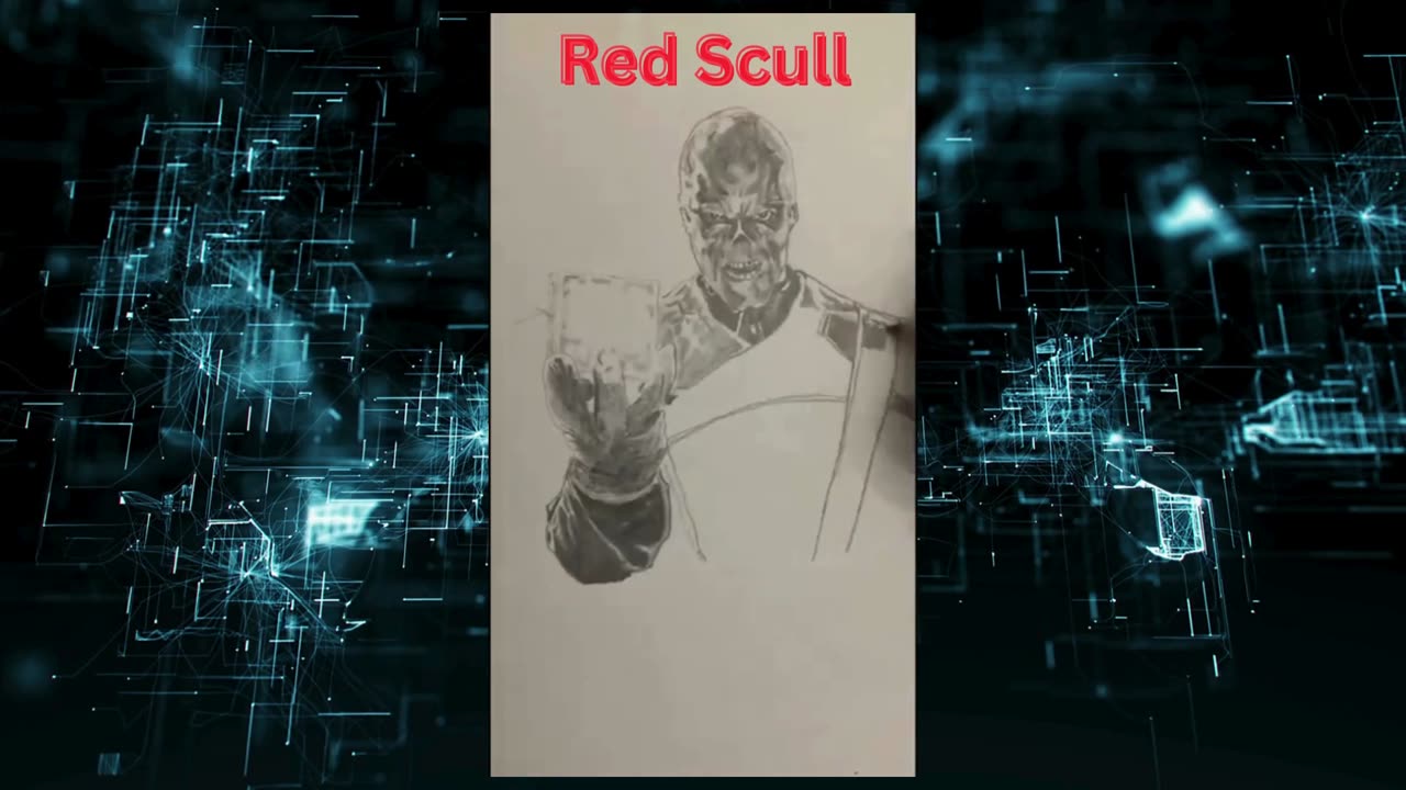 Red Scull timelapse drawing