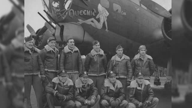 B17 Queenie Heavily Flak Damaged