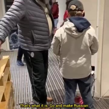 Turkish man is harassed by a Ukrainian nationalist