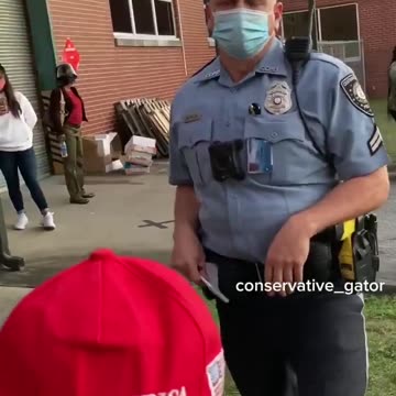 VOTER INTIMIDATION: Police threaten voters for wearing red hats that say MAKE AMERICA GREAT