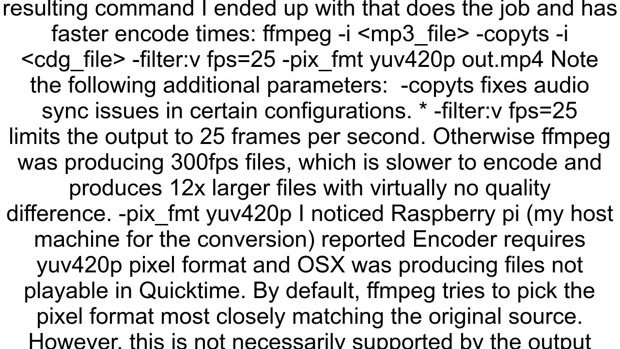 How can we merge cdg and mp3 file in ffmpeg