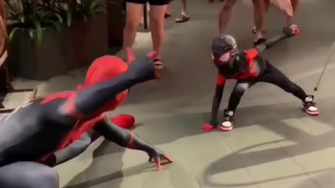 A war has begin Spider man & little spider man ! Watch their Reel short ! Will make day awsome