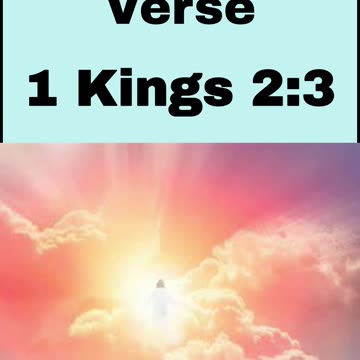 Daily Bible Verse - 1 Kings 2:3