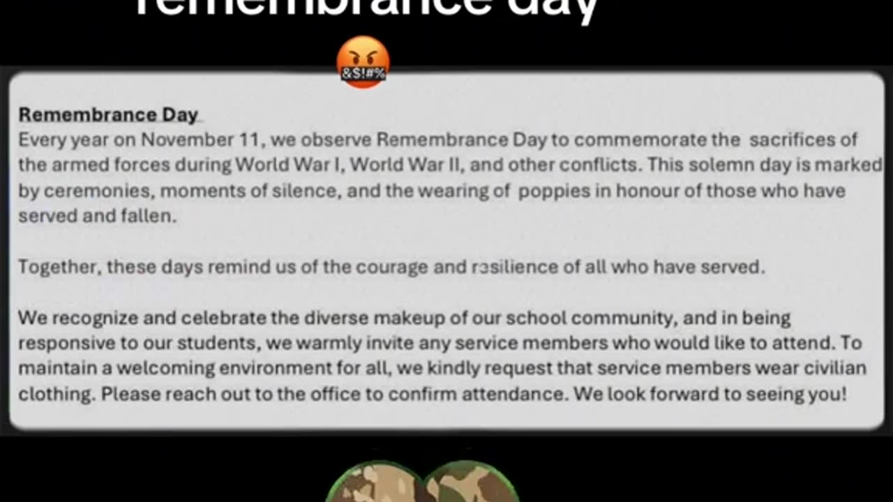 Nova Scotia school tells service members not to wear their uniforms on remembrance day