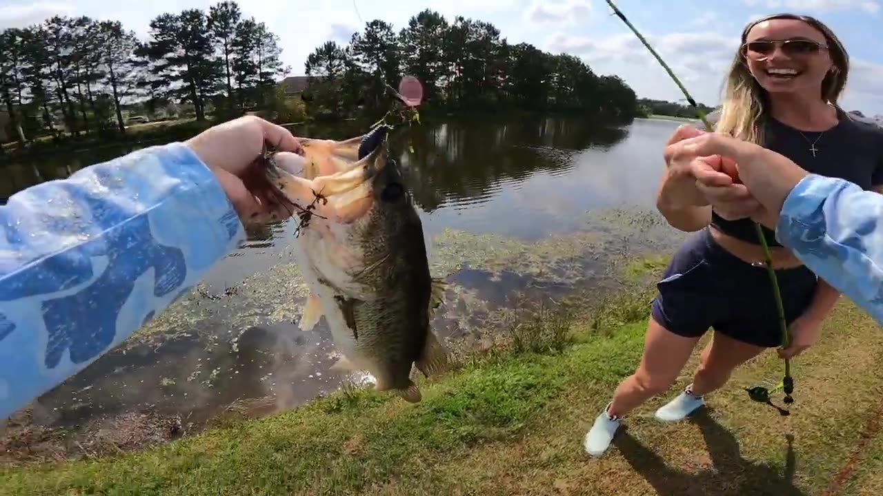 fishing video, giant worm