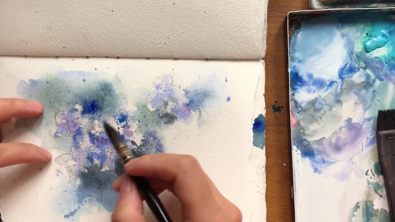 Step 10: Complete the demonstration flow for a cluster of blue flowers