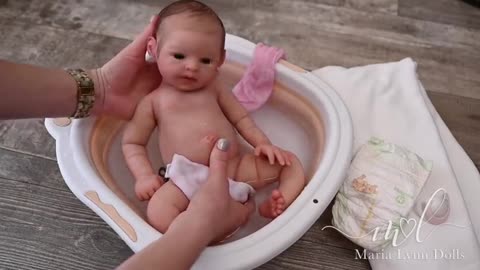 Cute Baby Doll Bathing