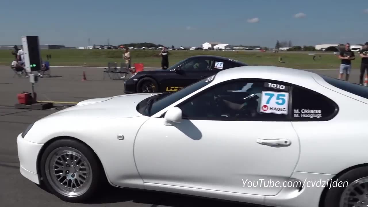 1300 HP Toyota Supra Turbo vs Ferrari 488 pista